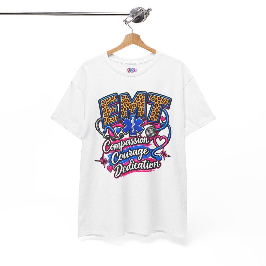 EMT Compassion Courage Dedication T-Shirt — Paramedic & First Responder Tribute Tee