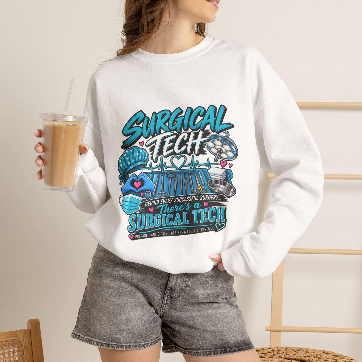 Surgical Tech Crewneck Sweatshirt – Proud Surgical Technician Graphic Sweater