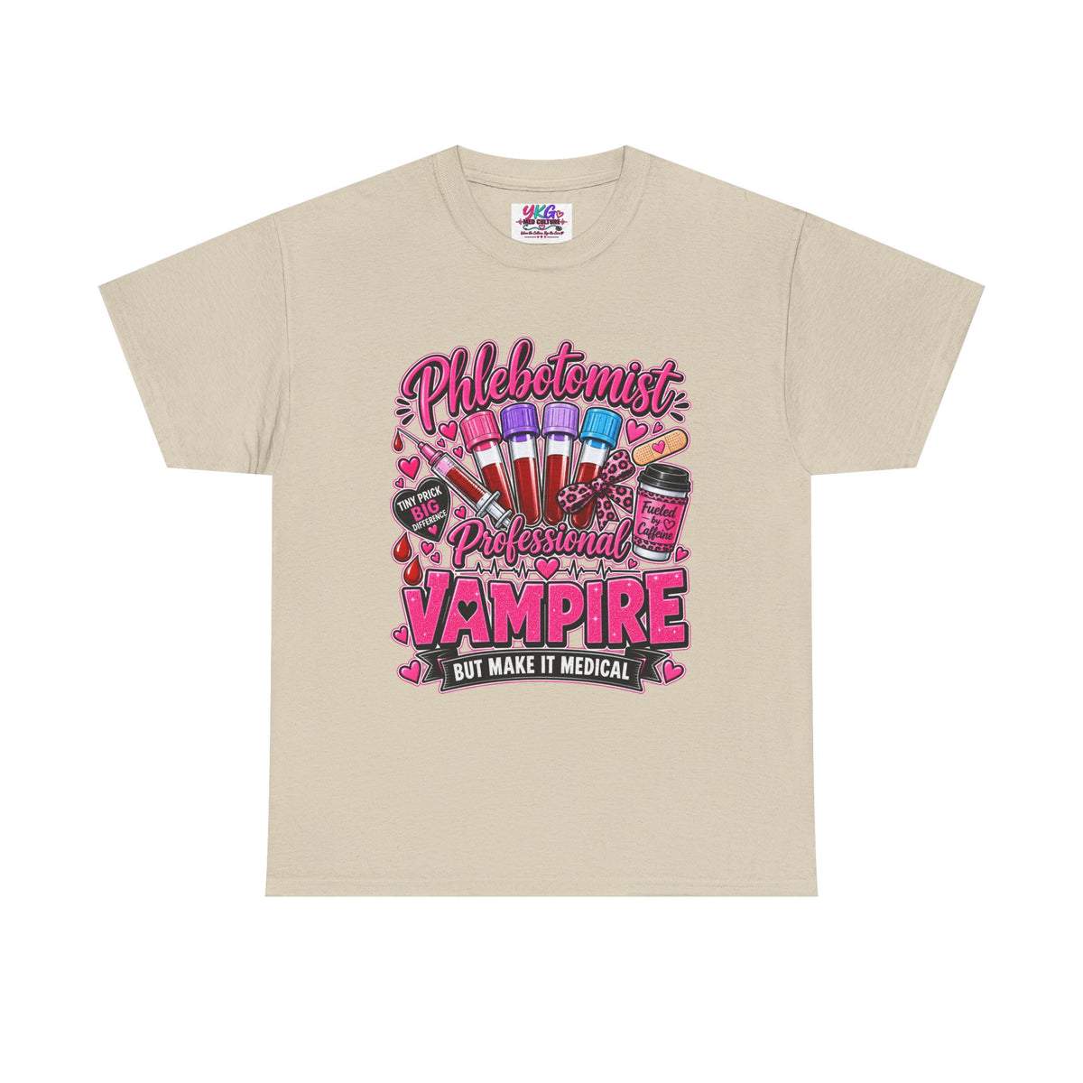 Phlebotomist Vampire T-Shirt – 'Professional Vampire but Make It Medical' Cute Medical Worker Tee
