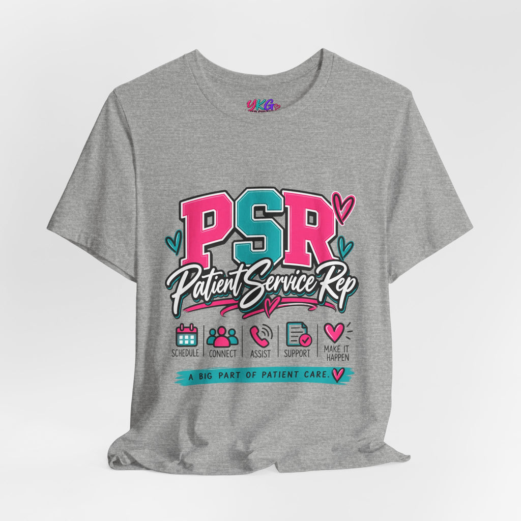 PSR Patient Service Rep T-Shirt – Cute Pink & Teal Medical Staff Tee
