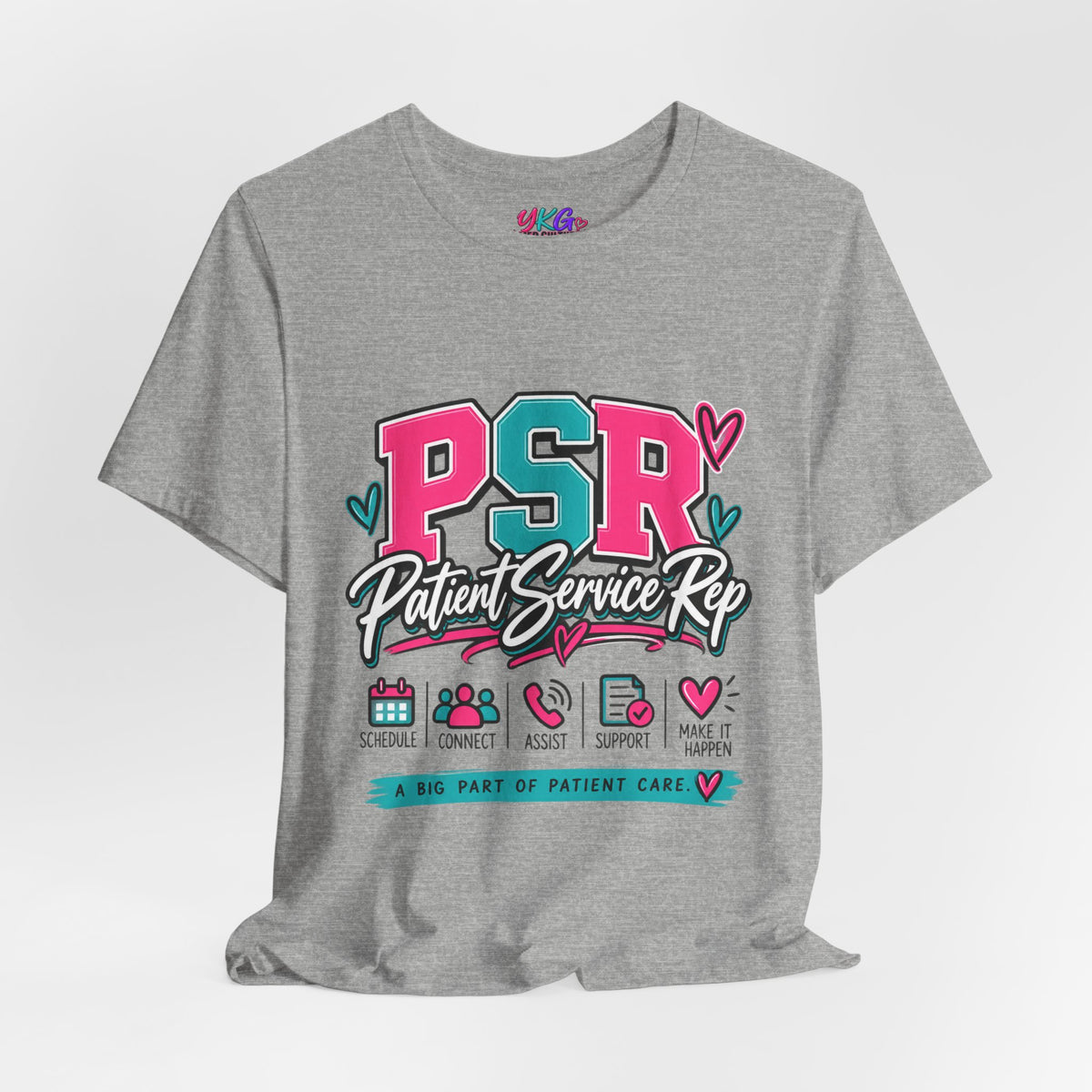 PSR Patient Service Rep T-Shirt – Cute Pink & Teal Medical Staff Tee