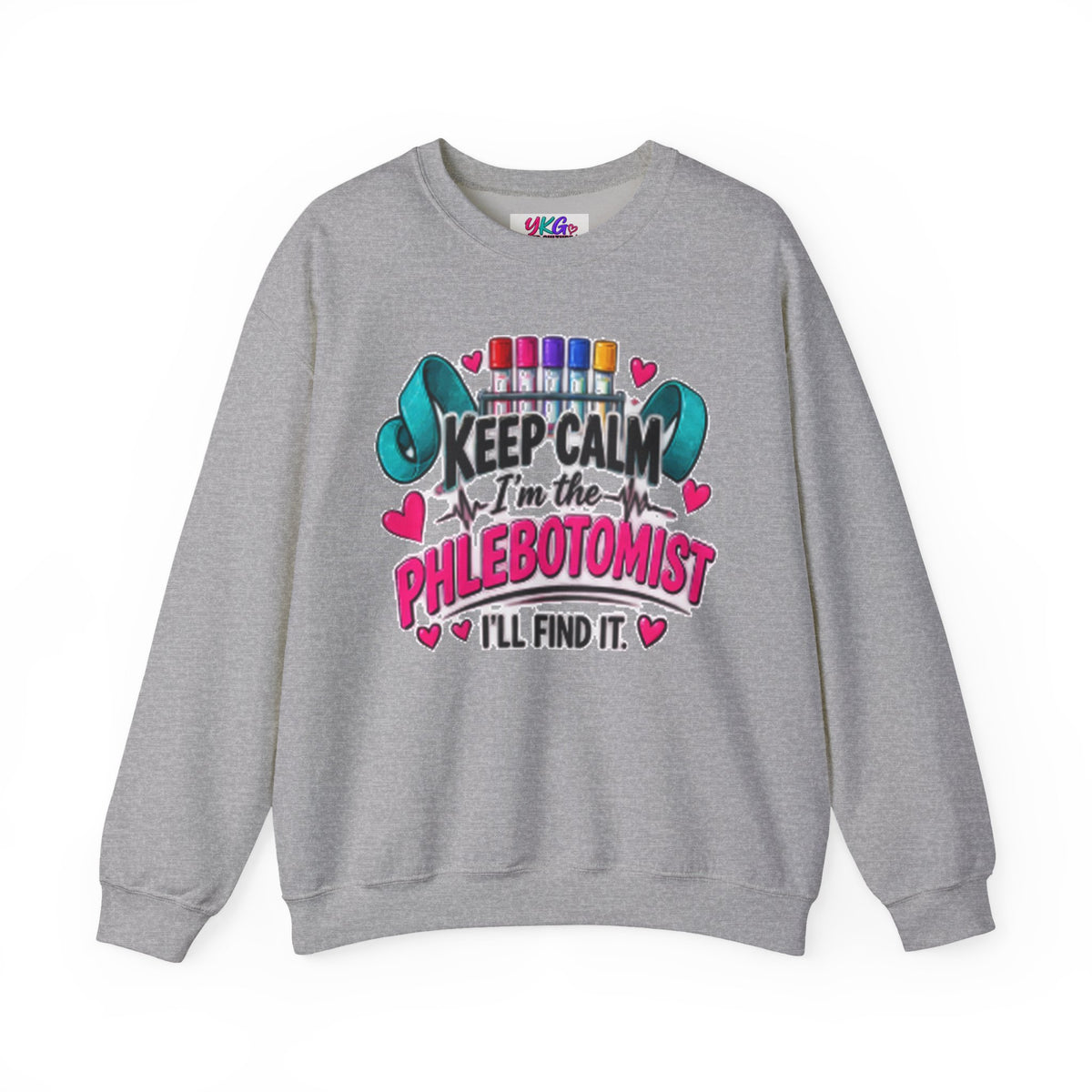 Phlebotomist Crewneck Sweatshirt – 'Keep Calm I'm the Phlebotomist' Cute Medical Gift