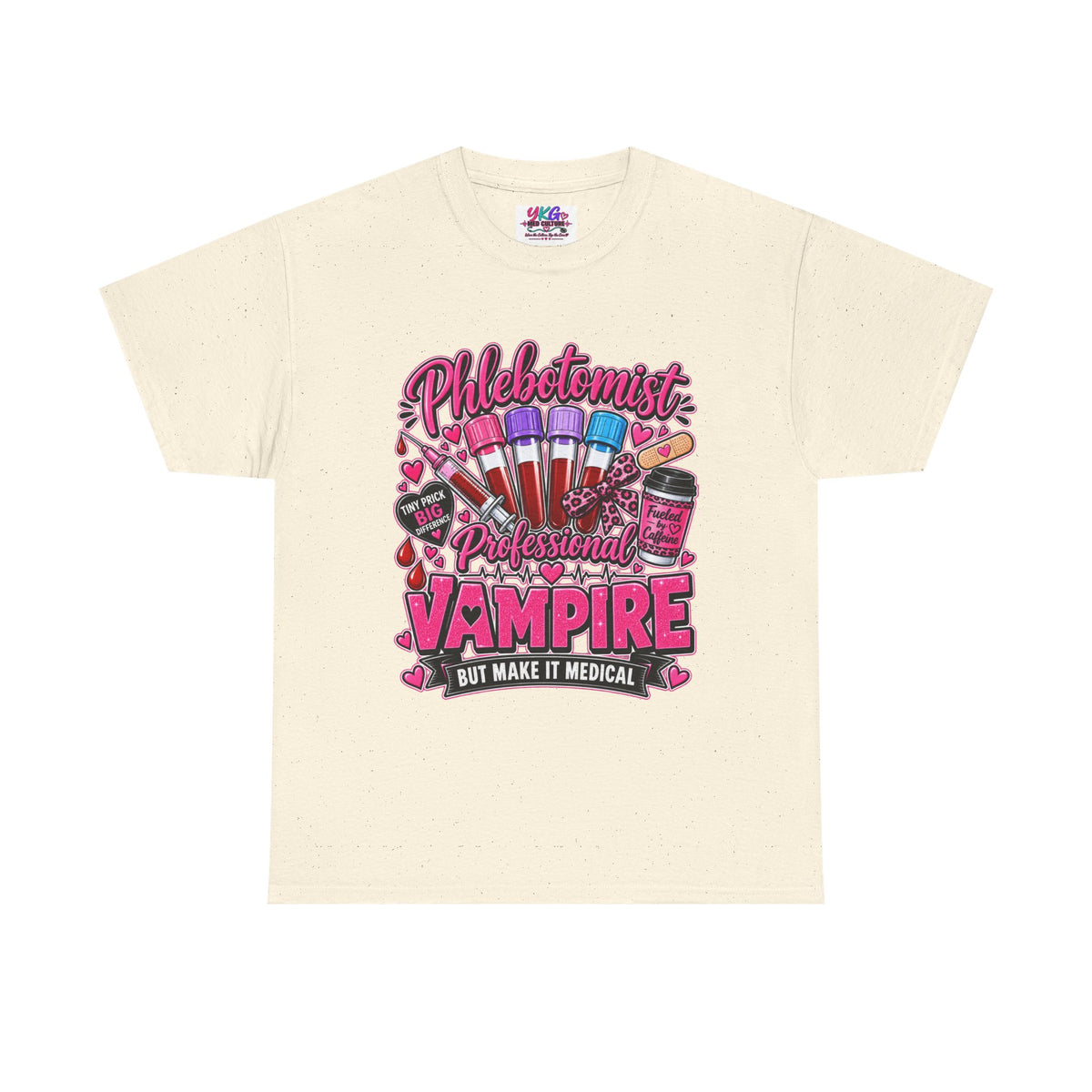 Phlebotomist Vampire T-Shirt – 'Professional Vampire but Make It Medical' Cute Medical Worker Tee