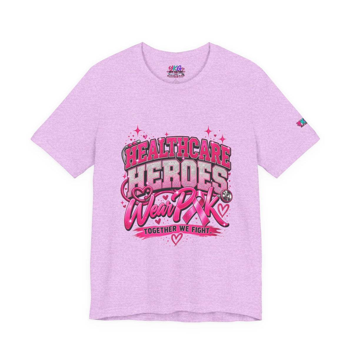 Breast Cancer Awareness Tee — "Healthcare Heroes Wear Pink" Support Ribbon Shirt