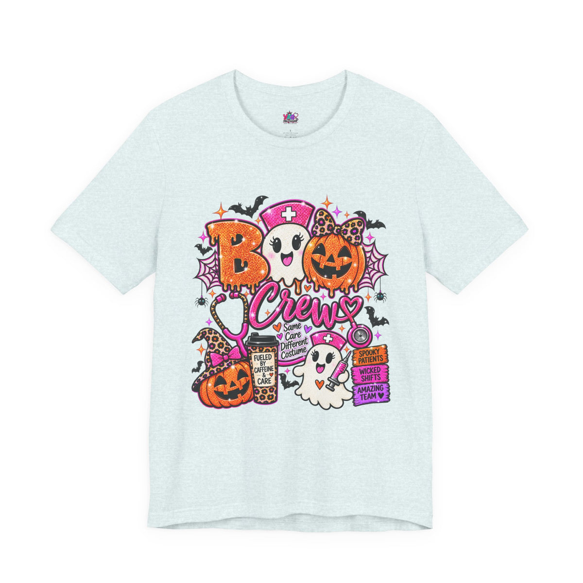 Halloween Boo Crew T-Shirt — Cute Nurse Ghosts, Jack-O'-Lanterns & Candy Graphic Tee