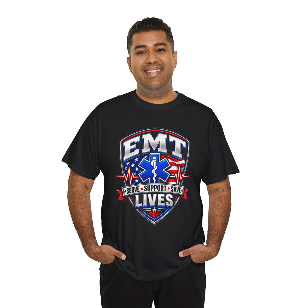 EMT Lives Tee — "Serve • Support • Save" EMS Shield Shirt