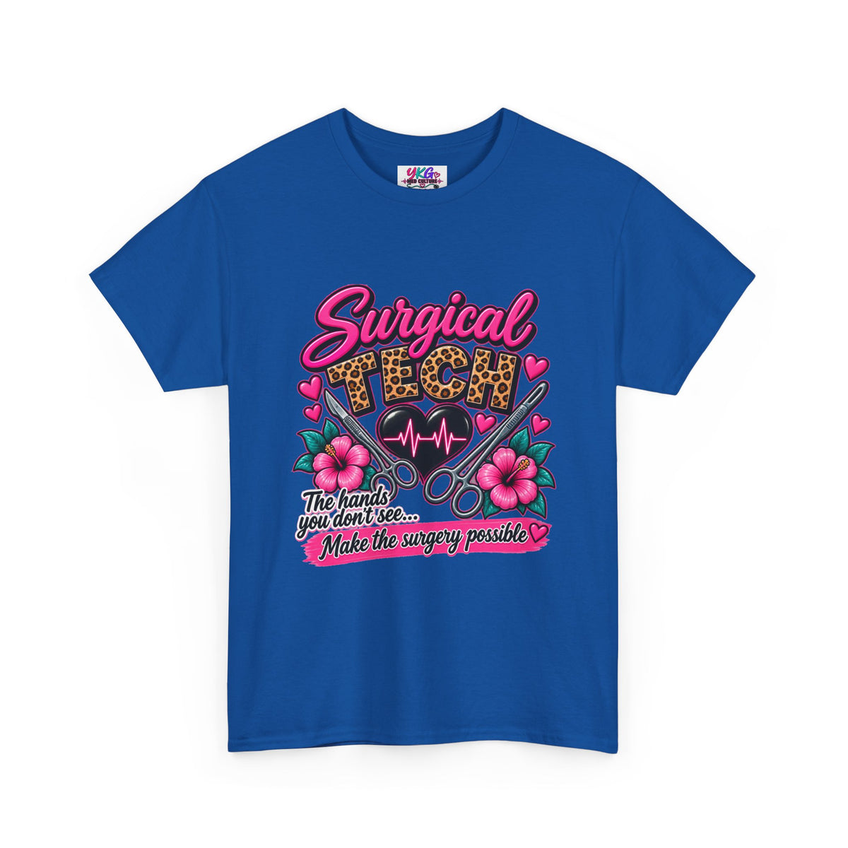 Surgical Tech T-Shirt – Cute Pink Leopard Scrub Scissors Design