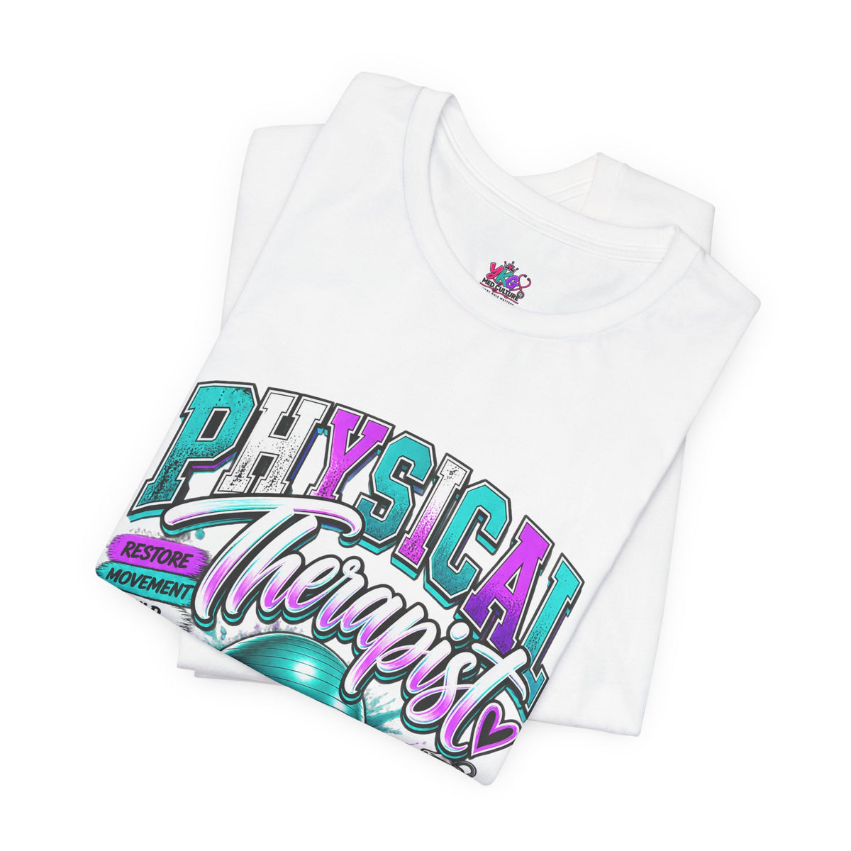 Physical Therapist Tee — Retro Fitness Graphic Shirt ("Physical Therapist: Helping People Move, Change Lives")