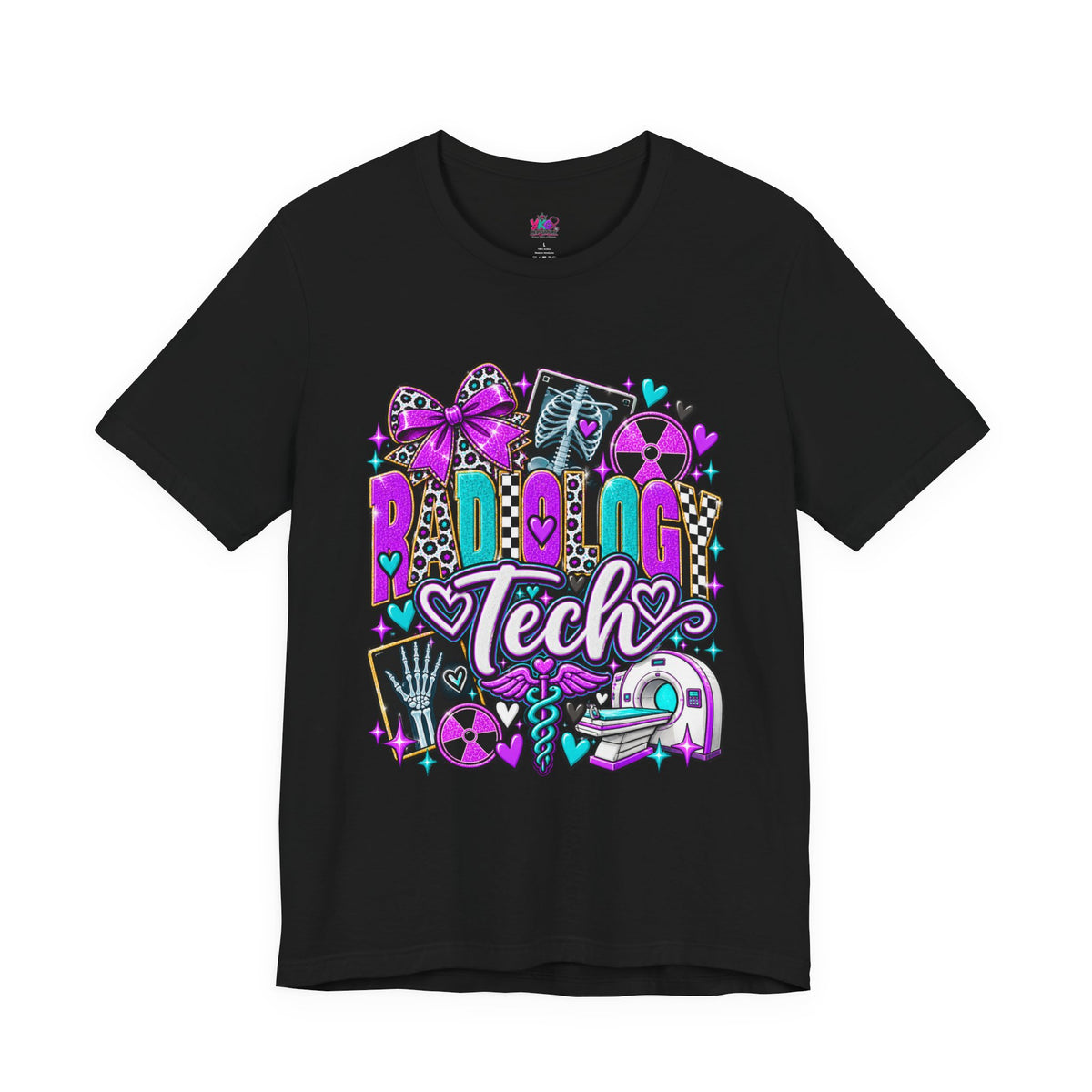 Radiologic Tech Graphic Tee — Cute X-Ray & Hearts Radiology Shirt