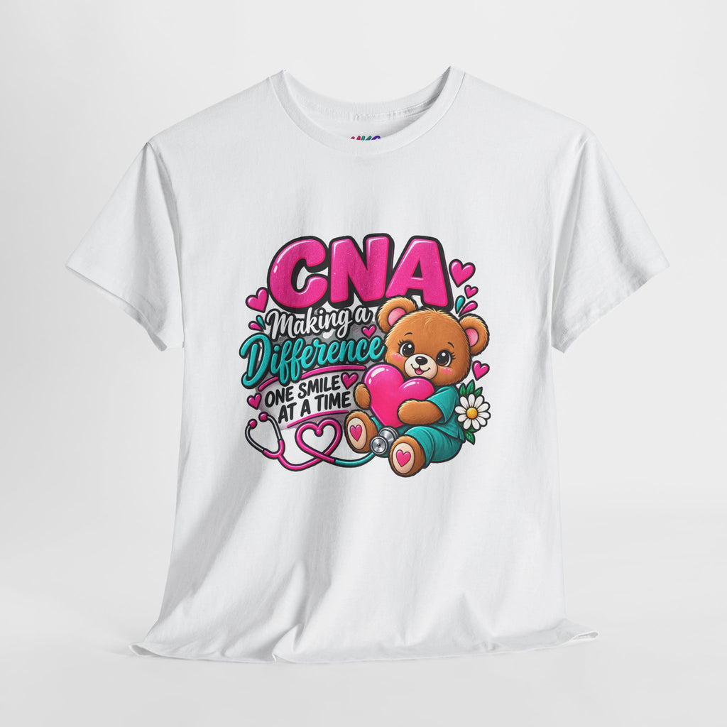 CNA Making a Difference Teddy T‑Shirt — Cute Caregiver Appreciation Tee