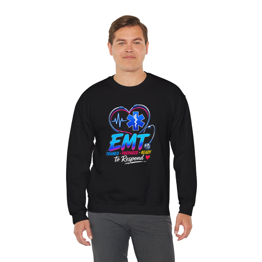 EMT Crewneck Sweatshirt — "Trained • Prepared • Ready to Respond" Paramedic Pullover