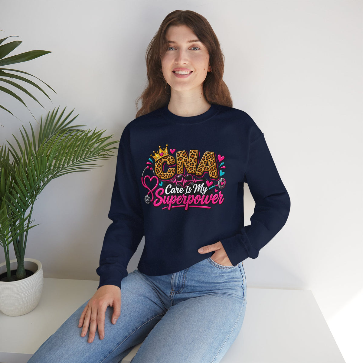 CNA Care Is My Superpower Crewneck Sweatshirt