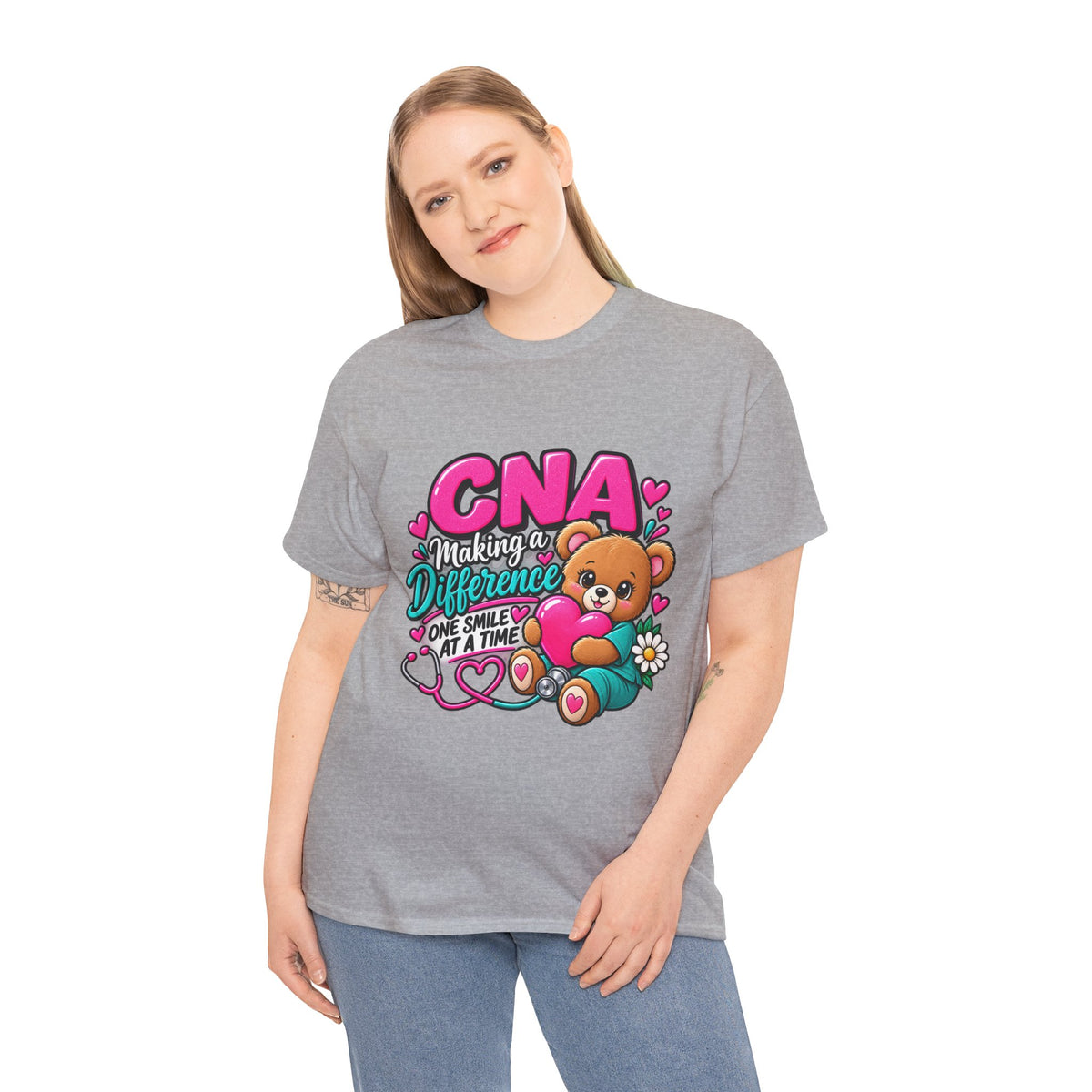 CNA Making a Difference Teddy T‑Shirt — Cute Caregiver Appreciation Tee