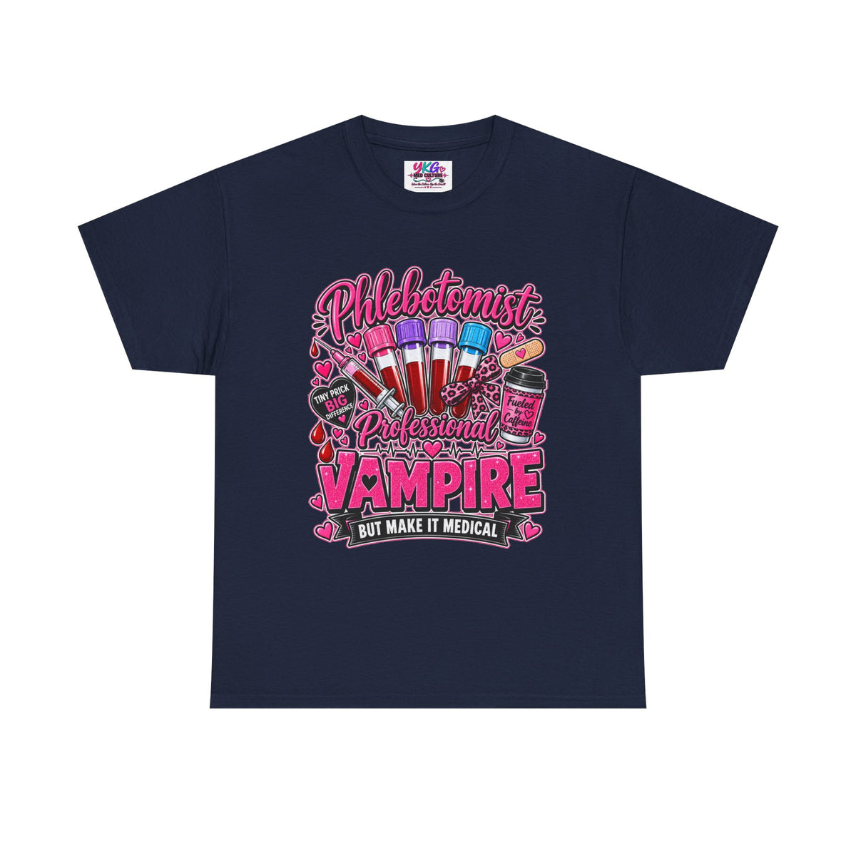 Phlebotomist Vampire T-Shirt – 'Professional Vampire but Make It Medical' Cute Medical Worker Tee