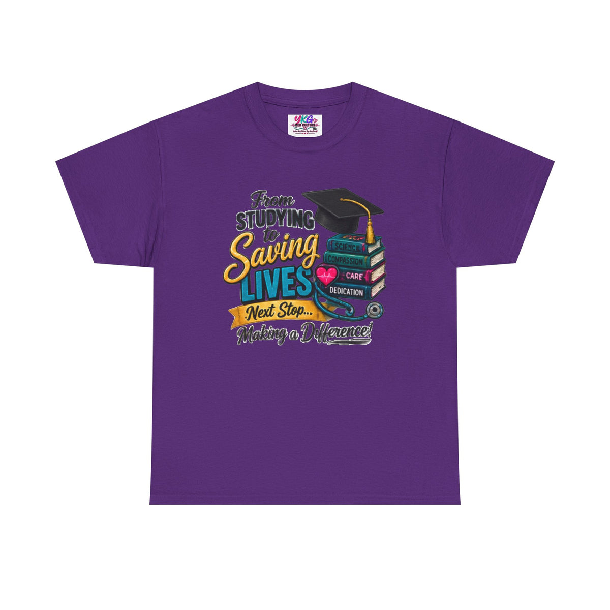 Saving Lives Nursing Graduate T-Shirt — "From Studying to Saving Lives" Graduation Tee