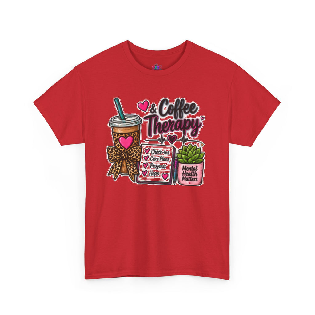 Coffee Therapy T-Shirt — Coffee, Plants & Self-Care Graphic Tee