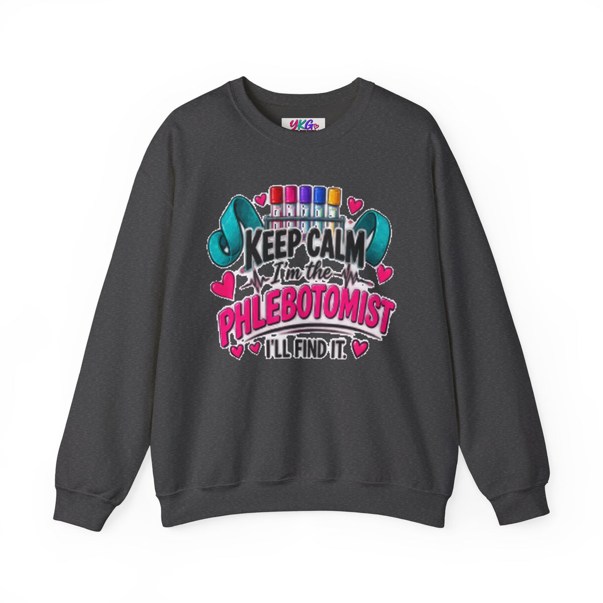 Phlebotomist Crewneck Sweatshirt – 'Keep Calm I'm the Phlebotomist' Cute Medical Gift