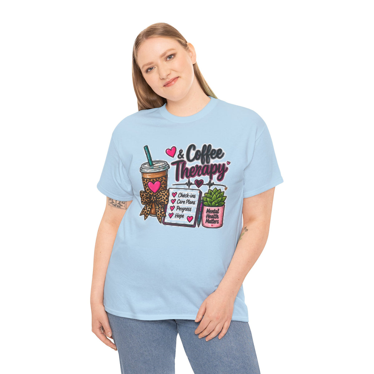 Coffee Therapy T-Shirt — Coffee, Plants & Self-Care Graphic Tee