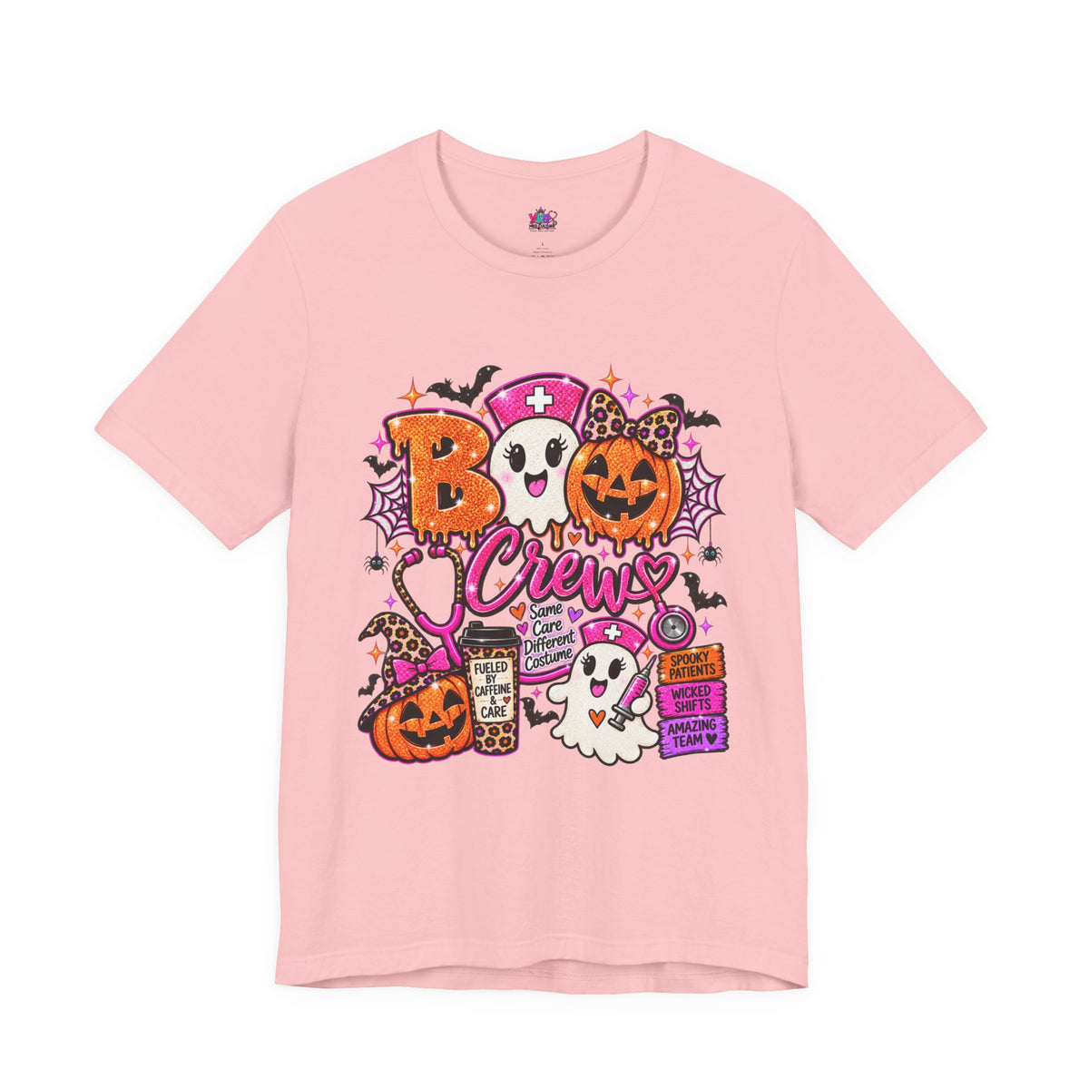 Halloween Boo Crew T-Shirt — Cute Nurse Ghosts, Jack-O'-Lanterns & Candy Graphic Tee
