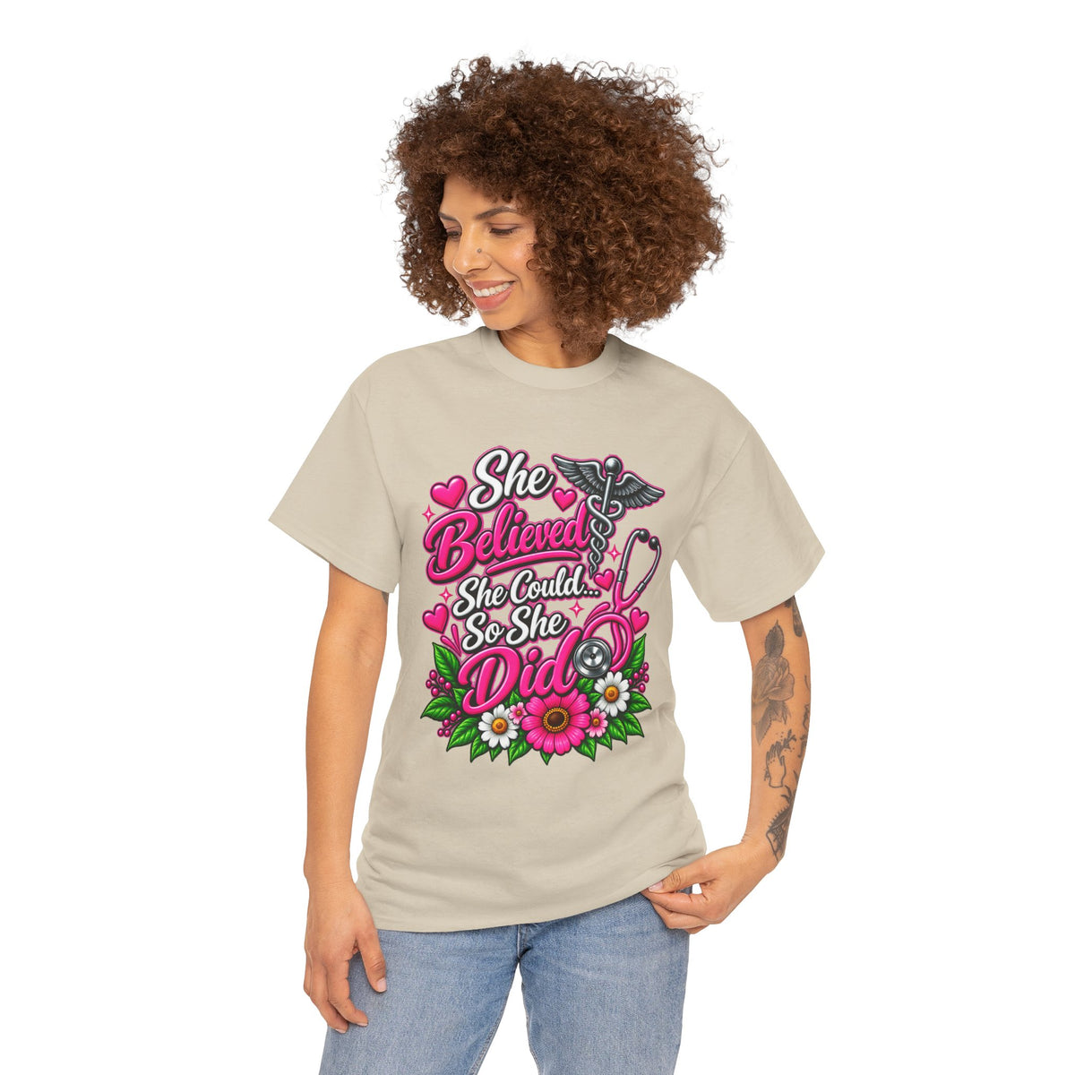 She Believed She Could So She Did Nurse Tee — Inspirational Nursing T‑Shirt