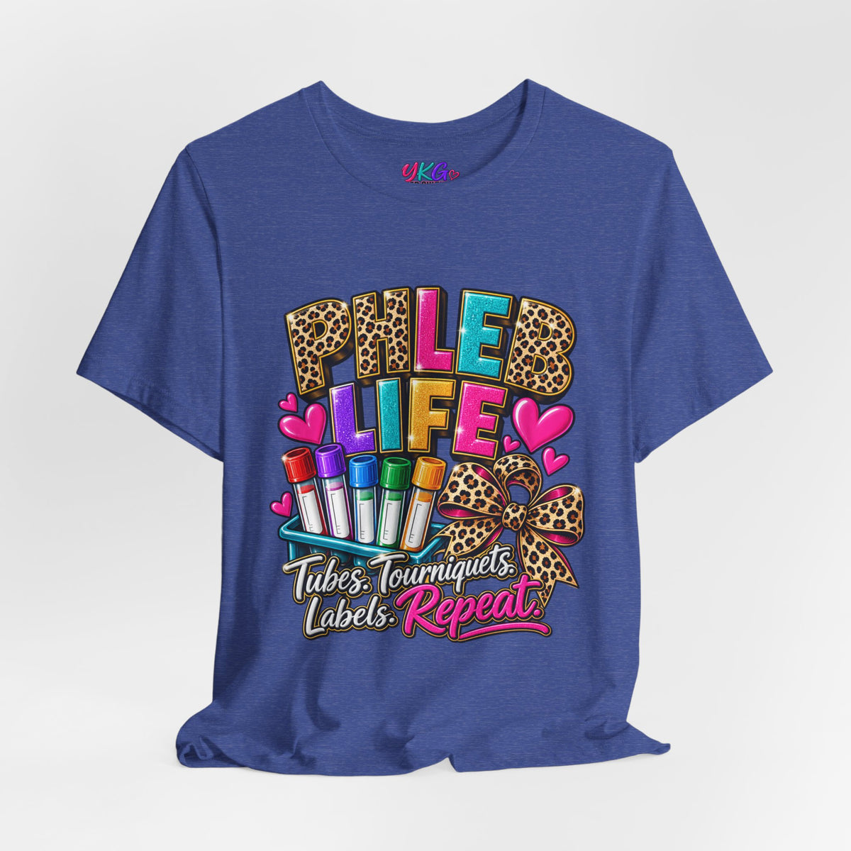 Phlebotomist Squad Tee — "Tubes, Turnarounds, Labels, Repeat" Graphic Shirt