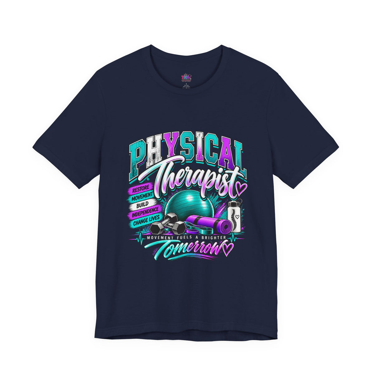 Physical Therapist Tee — Retro Fitness Graphic Shirt ("Physical Therapist: Helping People Move, Change Lives")