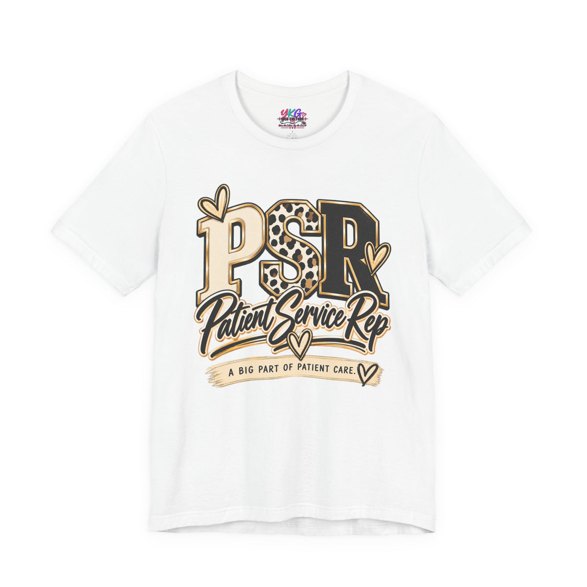 Patient Service Rep Tee – PSR Leopard Heart Design