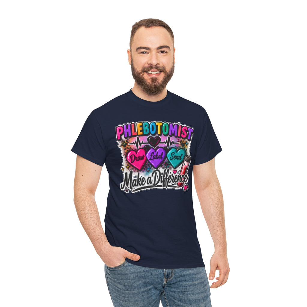 Phlebotomist Make a Difference Tee — Heartbeat & ‘Dream Love Send’ Graphic Shirt