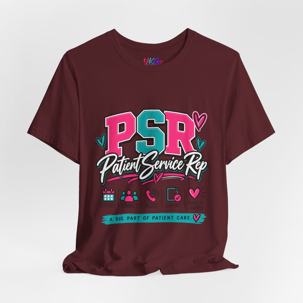 PSR Patient Service Rep T-Shirt – Cute Pink & Teal Medical Staff Tee