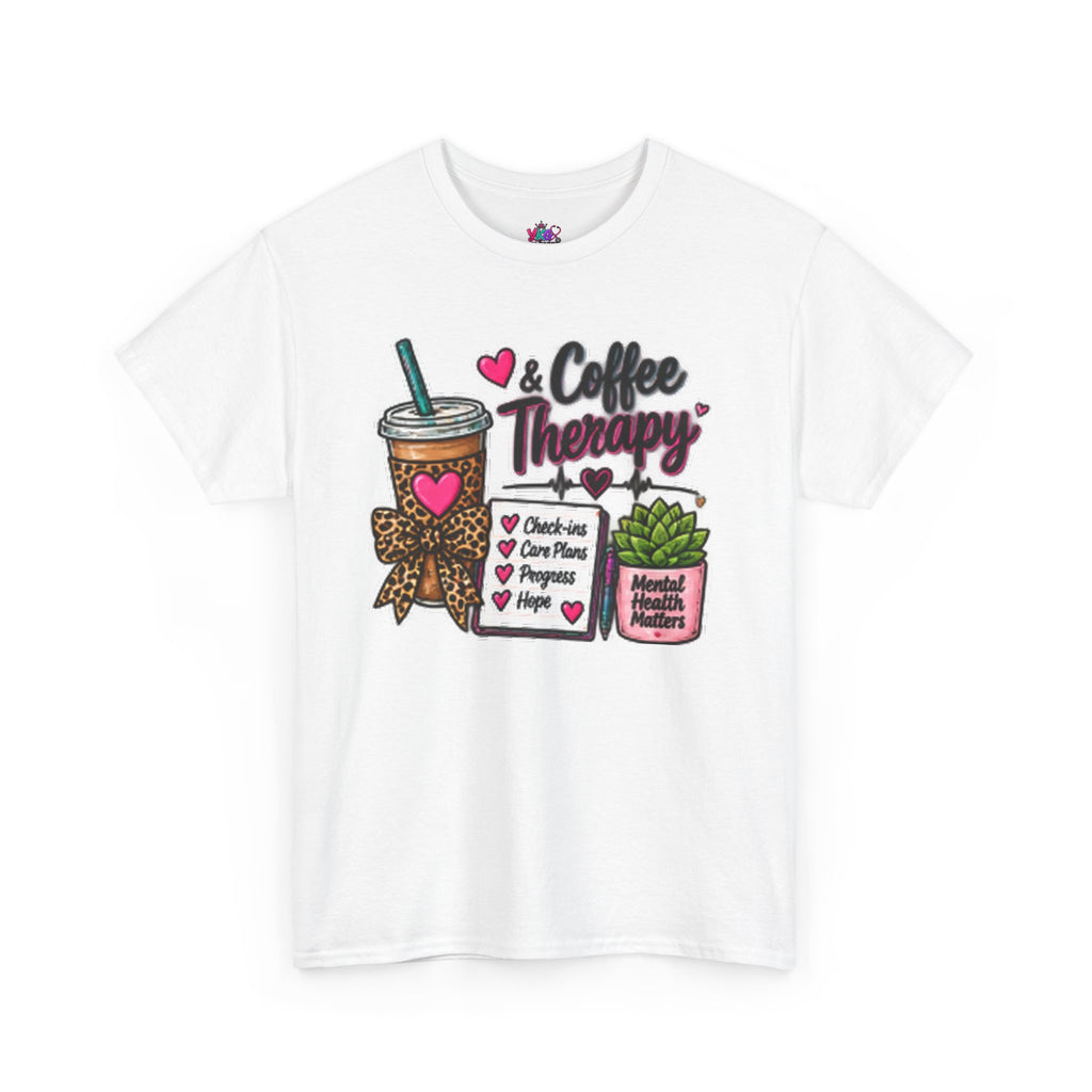 Coffee Therapy T-Shirt — Coffee, Plants & Self-Care Graphic Tee