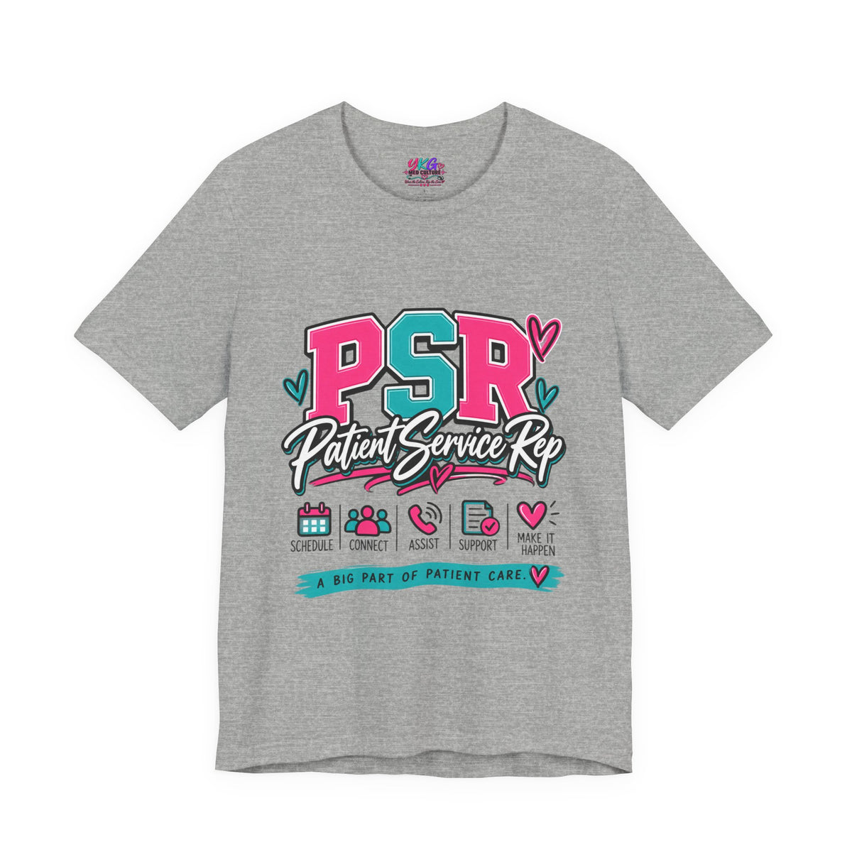 PSR Patient Service Rep T-Shirt – Cute Pink & Teal Medical Staff Tee
