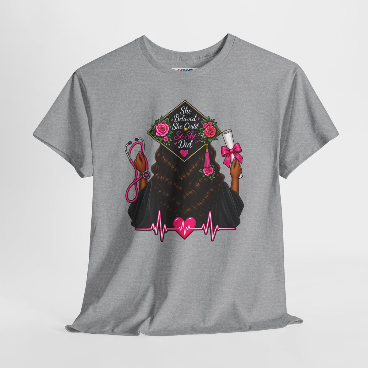 Nurse Grad T-Shirt — "Behind Every Great Nurse" Tribute Tee
