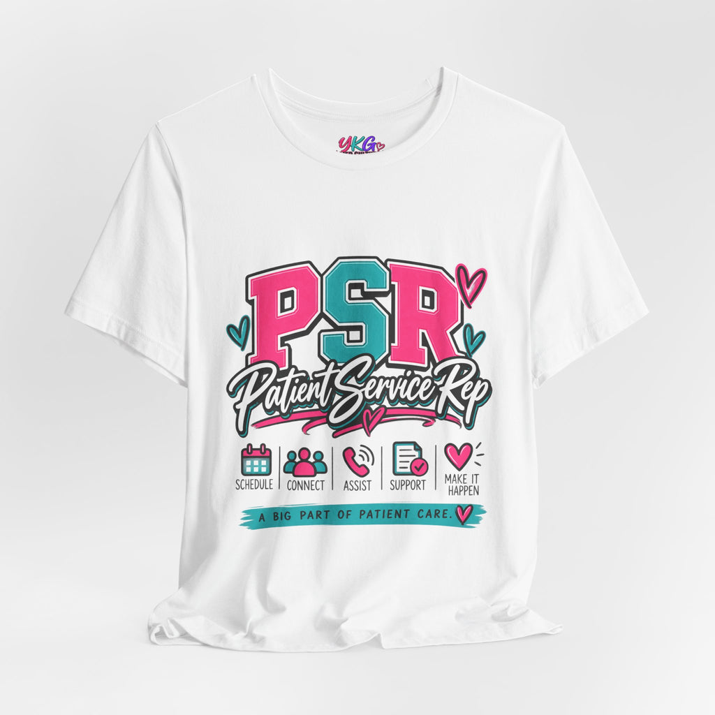 PSR Patient Service Rep T-Shirt – Cute Pink & Teal Medical Staff Tee