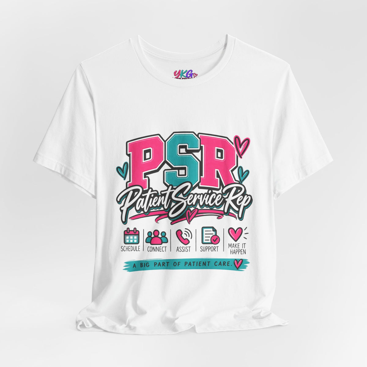 PSR Patient Service Rep T-Shirt – Cute Pink & Teal Medical Staff Tee