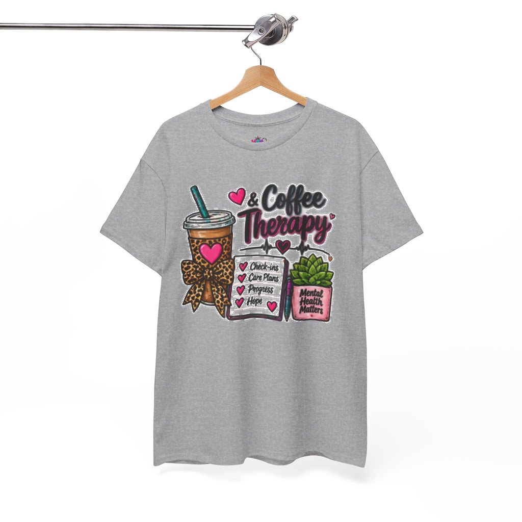 Coffee Therapy T-Shirt — Coffee, Plants & Self-Care Graphic Tee