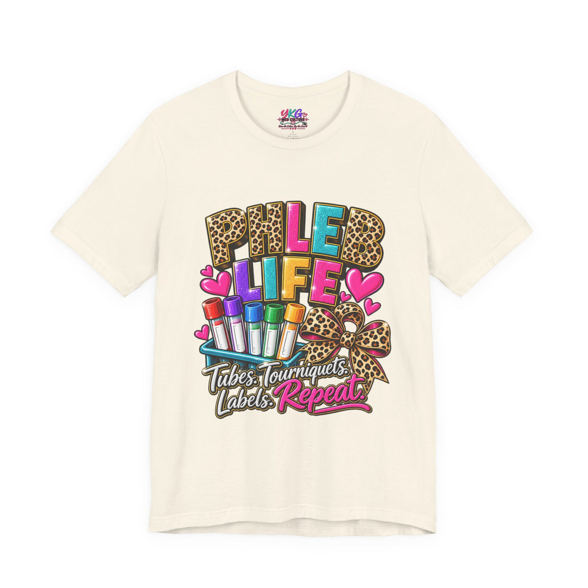 Phlebotomist Squad Tee — "Tubes, Turnarounds, Labels, Repeat" Graphic Shirt