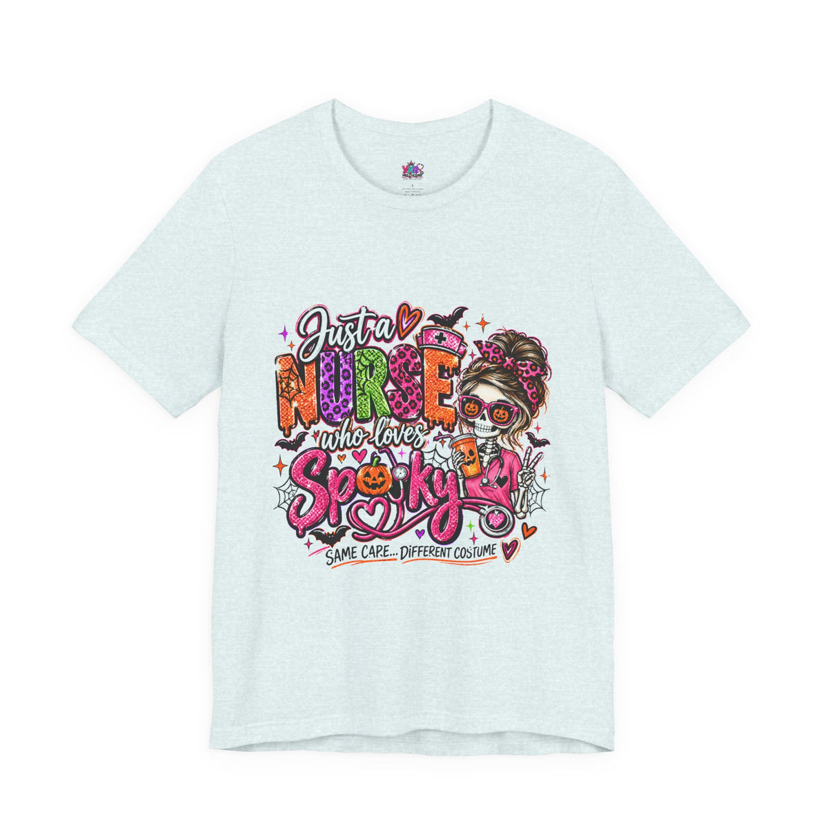 Just a Nurse Who Loves Spooky Tee — Halloween Nurse Graphic Shirt