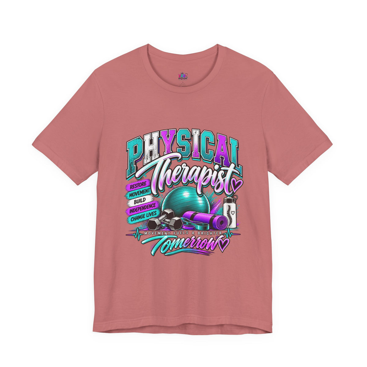 Physical Therapist Tee — Retro Fitness Graphic Shirt ("Physical Therapist: Helping People Move, Change Lives")