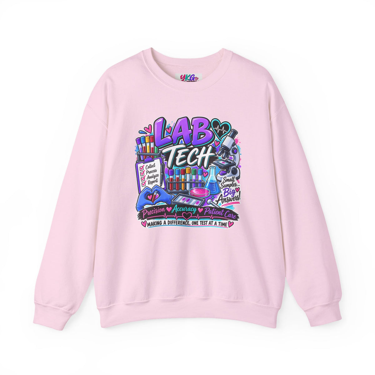 Lab Tech Crewneck Sweatshirt — Colorful Science Lab Technician Graphic