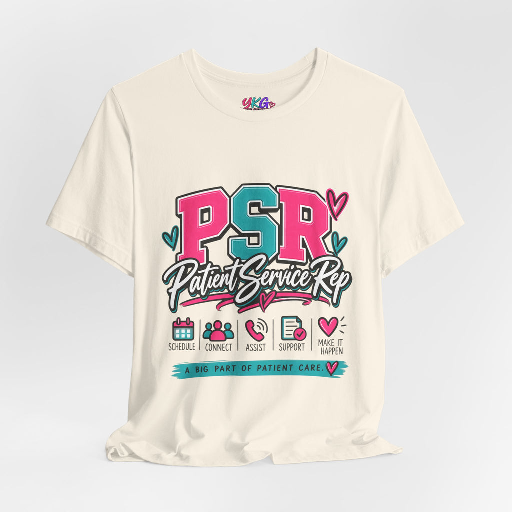 PSR Patient Service Rep T-Shirt – Cute Pink & Teal Medical Staff Tee