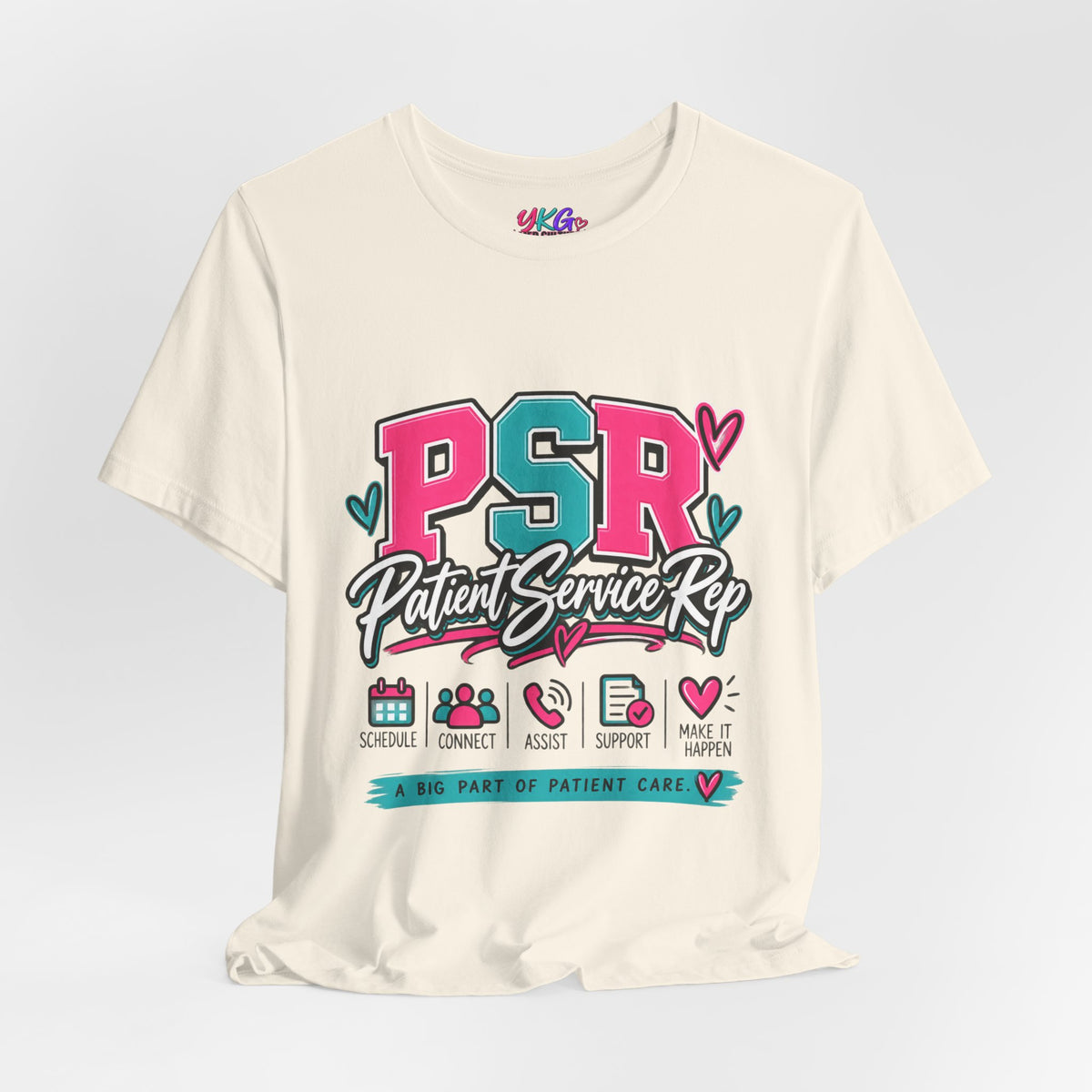 PSR Patient Service Rep T-Shirt – Cute Pink & Teal Medical Staff Tee
