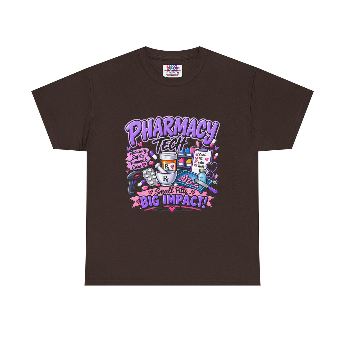 Pharmacy Tech Big Impact T-Shirt — Cute Pharmacy Technician Graphic Tee