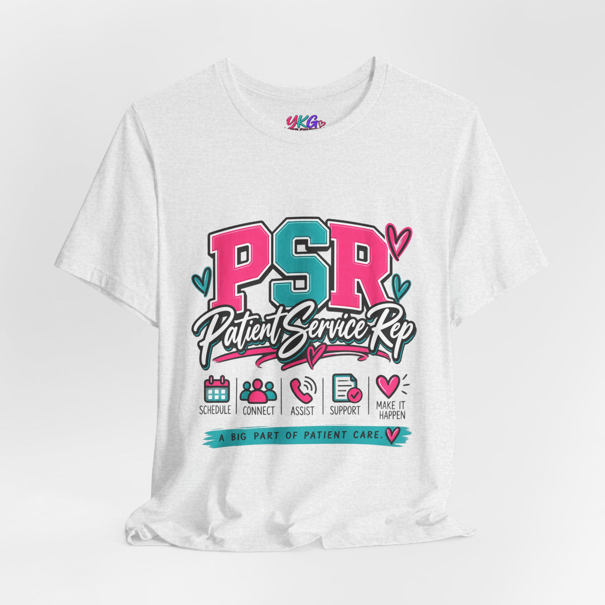 PSR Patient Service Rep T-Shirt – Cute Pink & Teal Medical Staff Tee