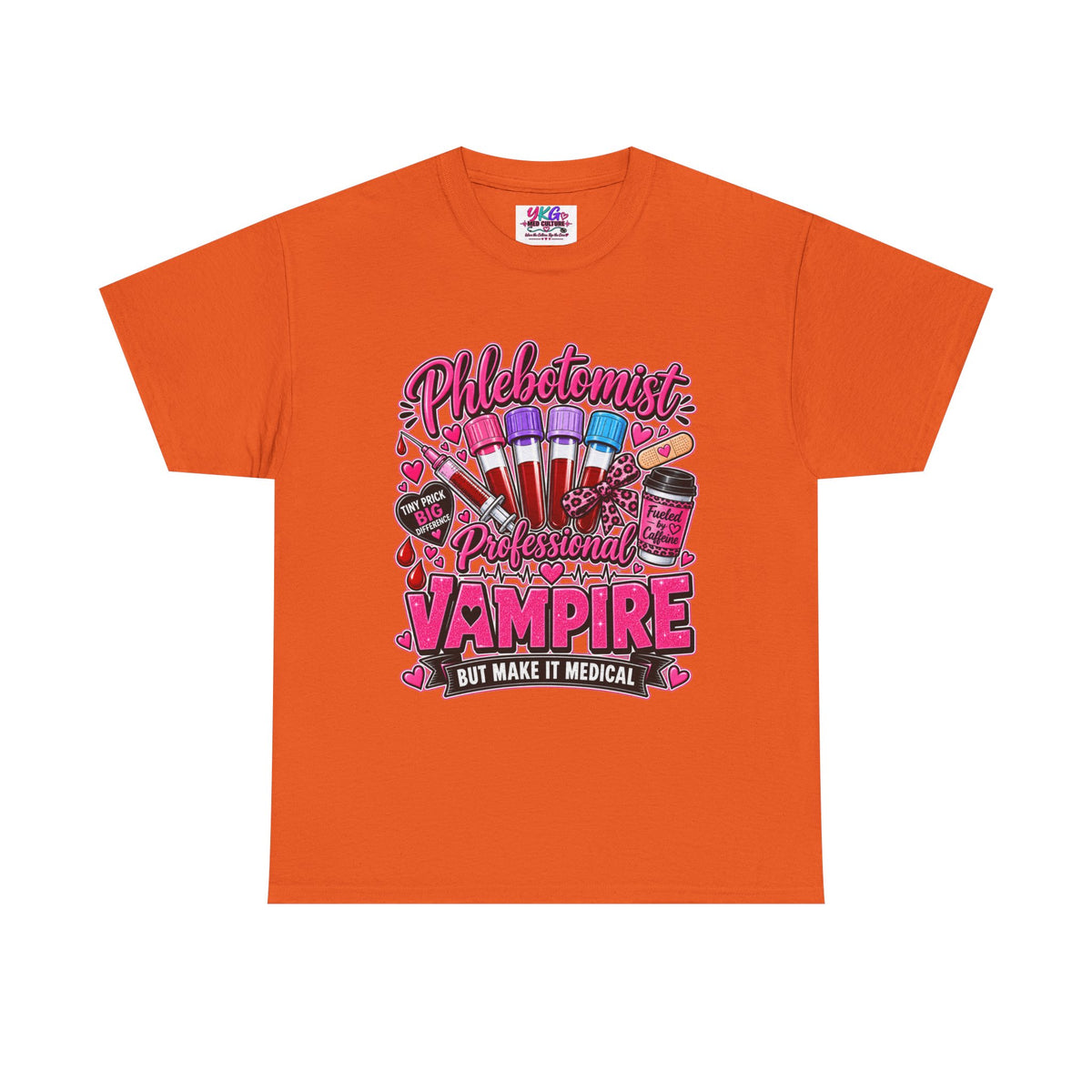 Phlebotomist Vampire T-Shirt – 'Professional Vampire but Make It Medical' Cute Medical Worker Tee