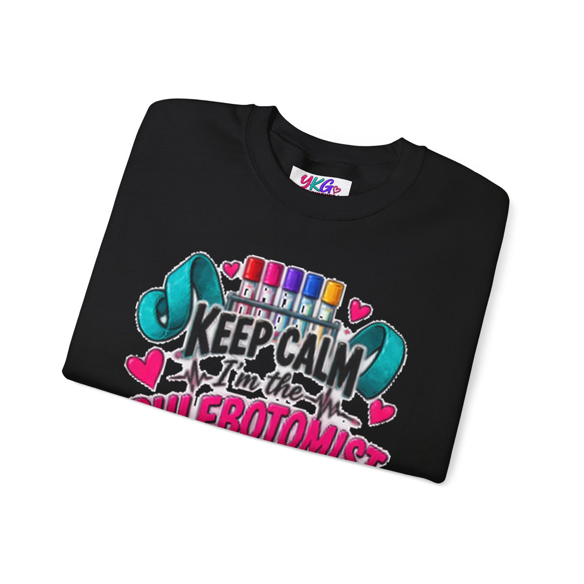 Phlebotomist Crewneck Sweatshirt – 'Keep Calm I'm the Phlebotomist' Cute Medical Gift