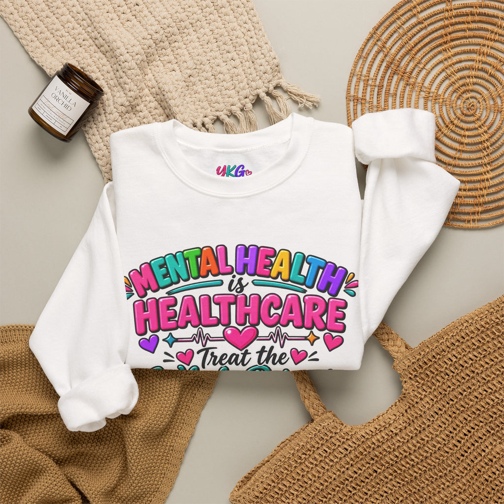 Mental Health is Healthcare Crewneck Sweatshirt — Treat the Whole Person