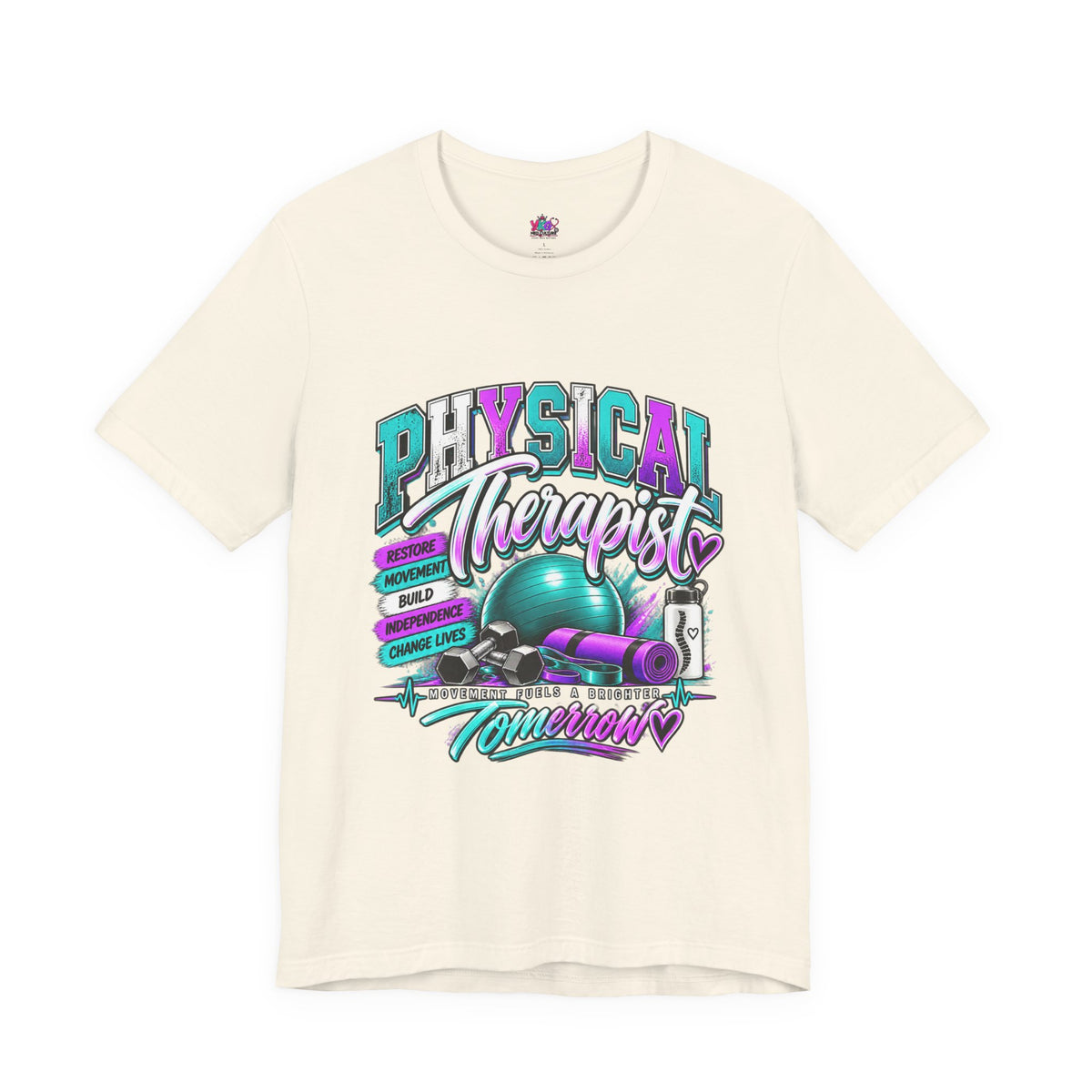 Physical Therapist Tee — Retro Fitness Graphic Shirt ("Physical Therapist: Helping People Move, Change Lives")
