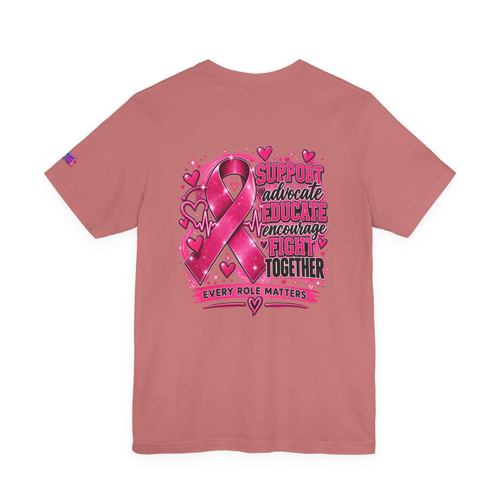 Breast Cancer Awareness Tee — "Healthcare Heroes Wear Pink" Support Ribbon Shirt