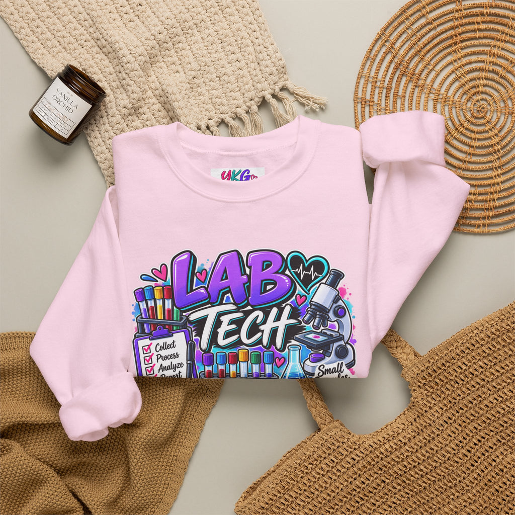 Lab Tech Crewneck Sweatshirt — Colorful Science Lab Technician Graphic