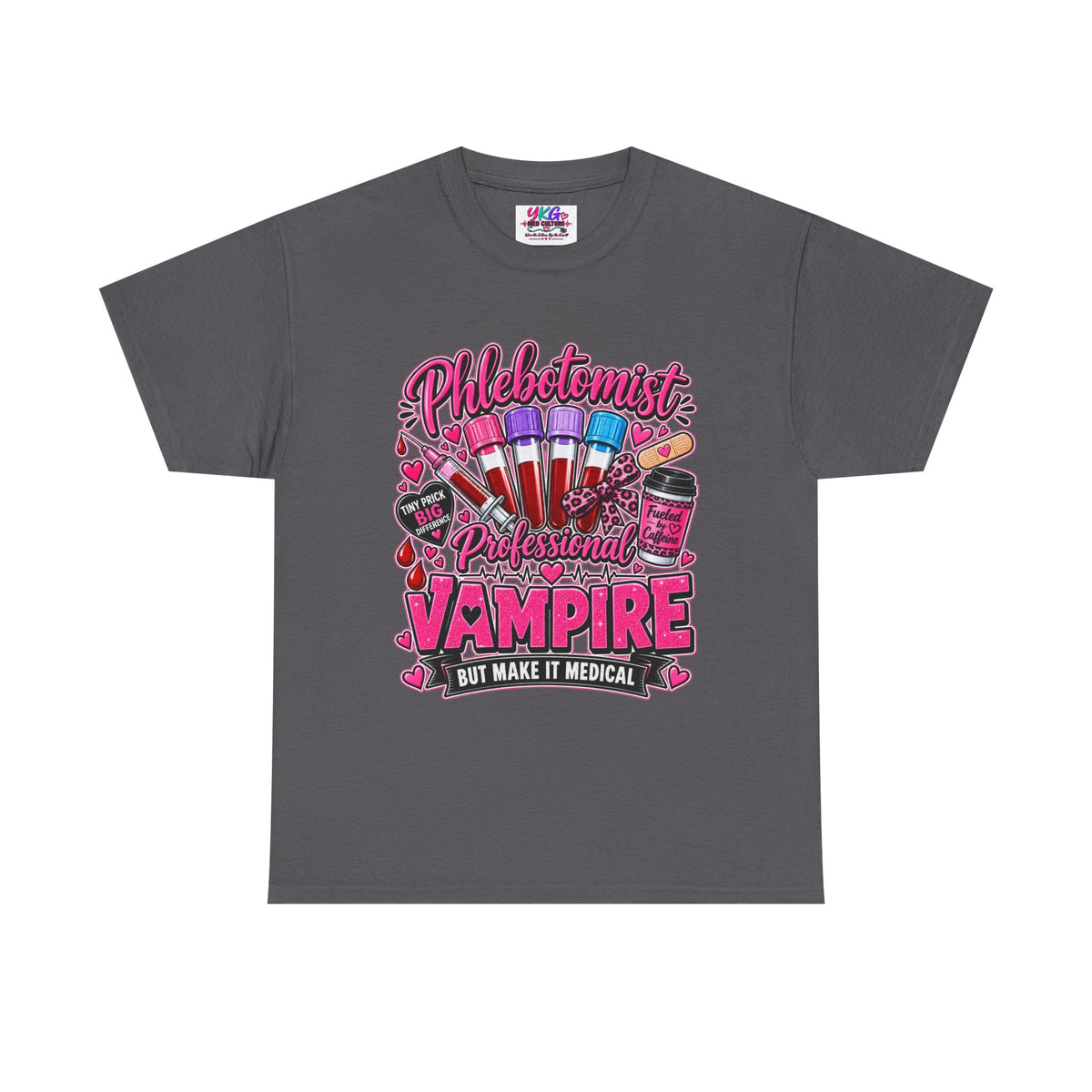 Phlebotomist Vampire T-Shirt – 'Professional Vampire but Make It Medical' Cute Medical Worker Tee